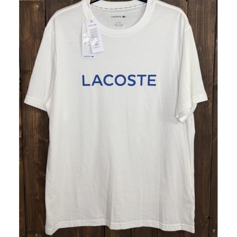 Lacoste Sleepwear Medium Men's Logo Graphic Crew Short Sleeve Sleep T-Shirt